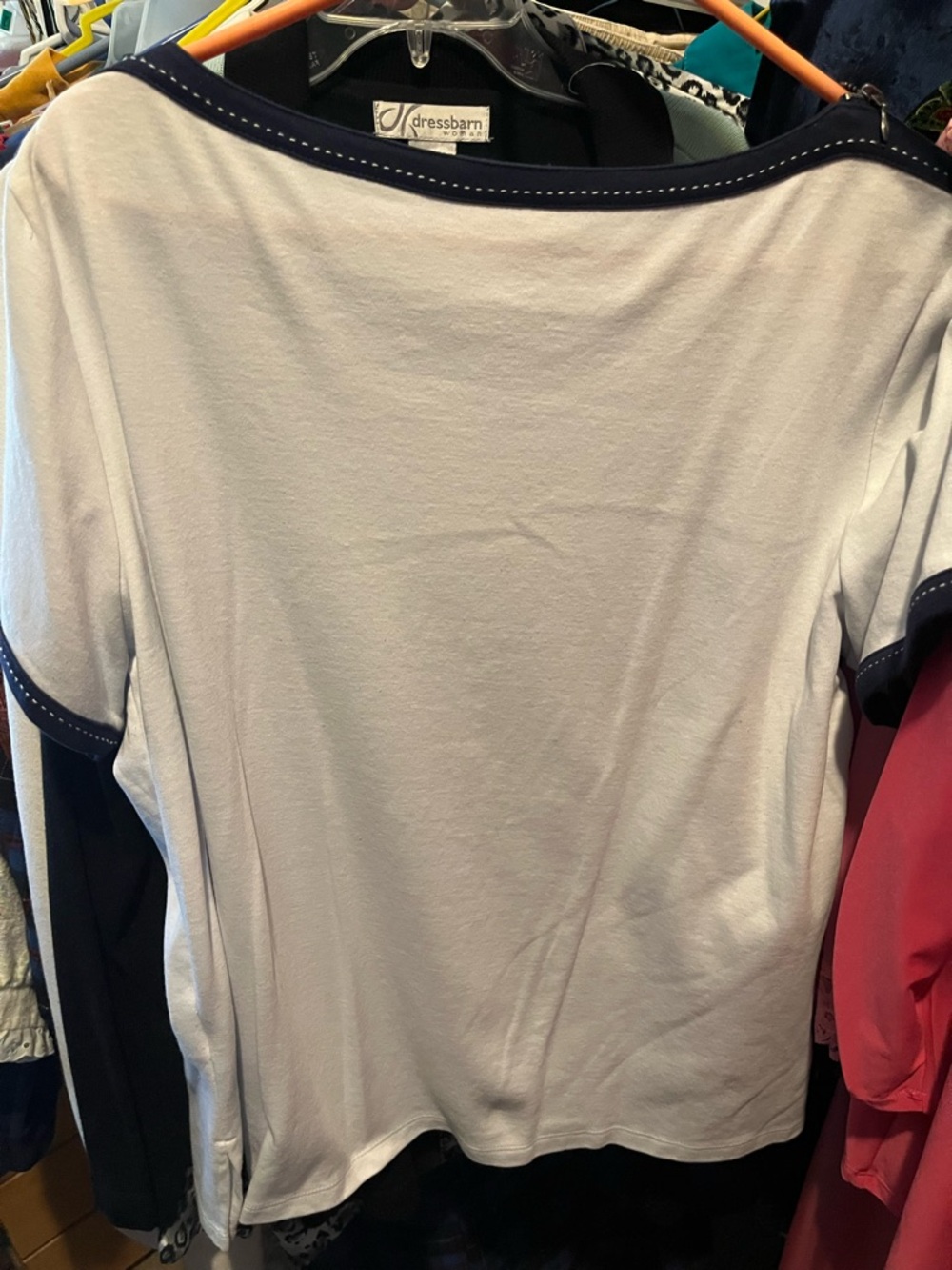 Alfred Dunner White Short-Sleeve Anchor Embroidered Top L - Picture 3 of 3